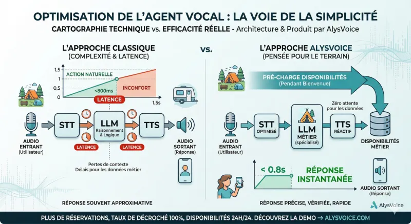Architecture de l'agent vocal IA AlysVoice vs approche classique