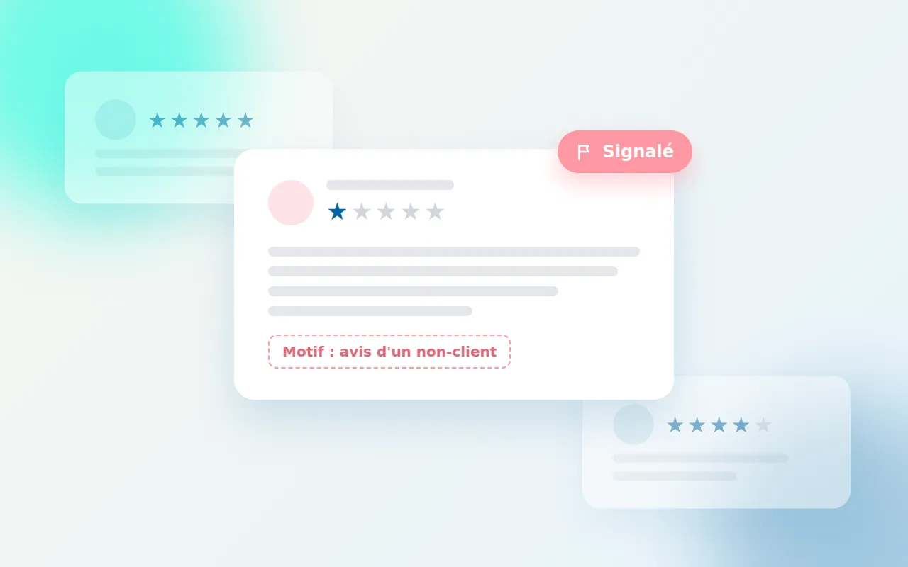 Avis client à une étoile en cours de signalement auprès de la plateforme
